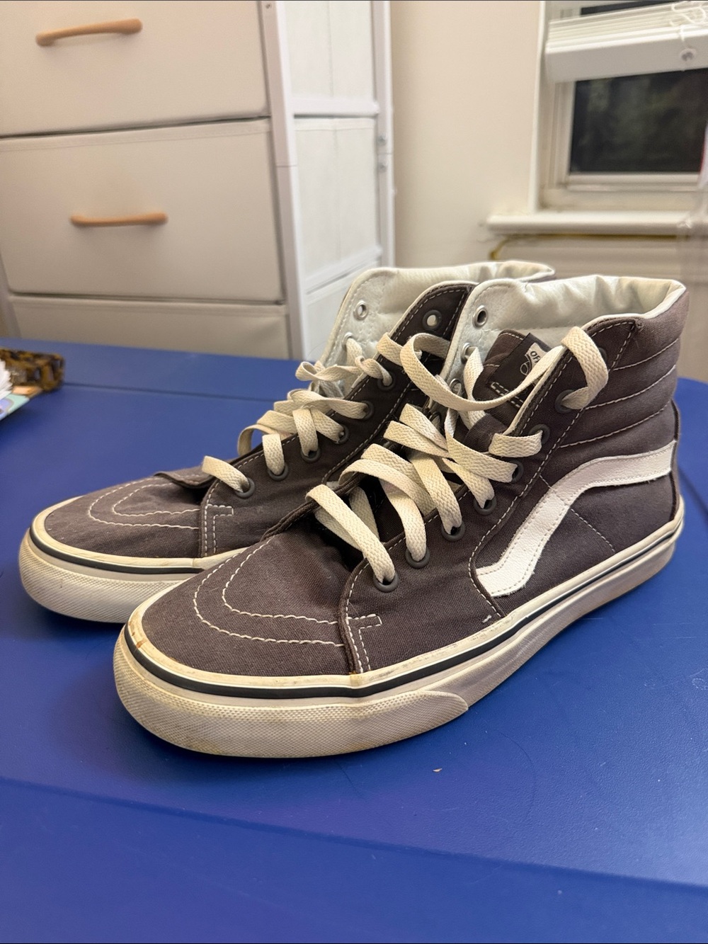 Vans High-Top Skate Sneakers - Gray/White